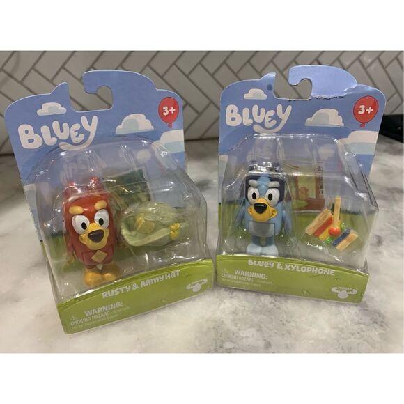 BBC Other - Bluey & Xylophone Bluey Story Starter Pack & Rusty Playset Army Episode Army Hat